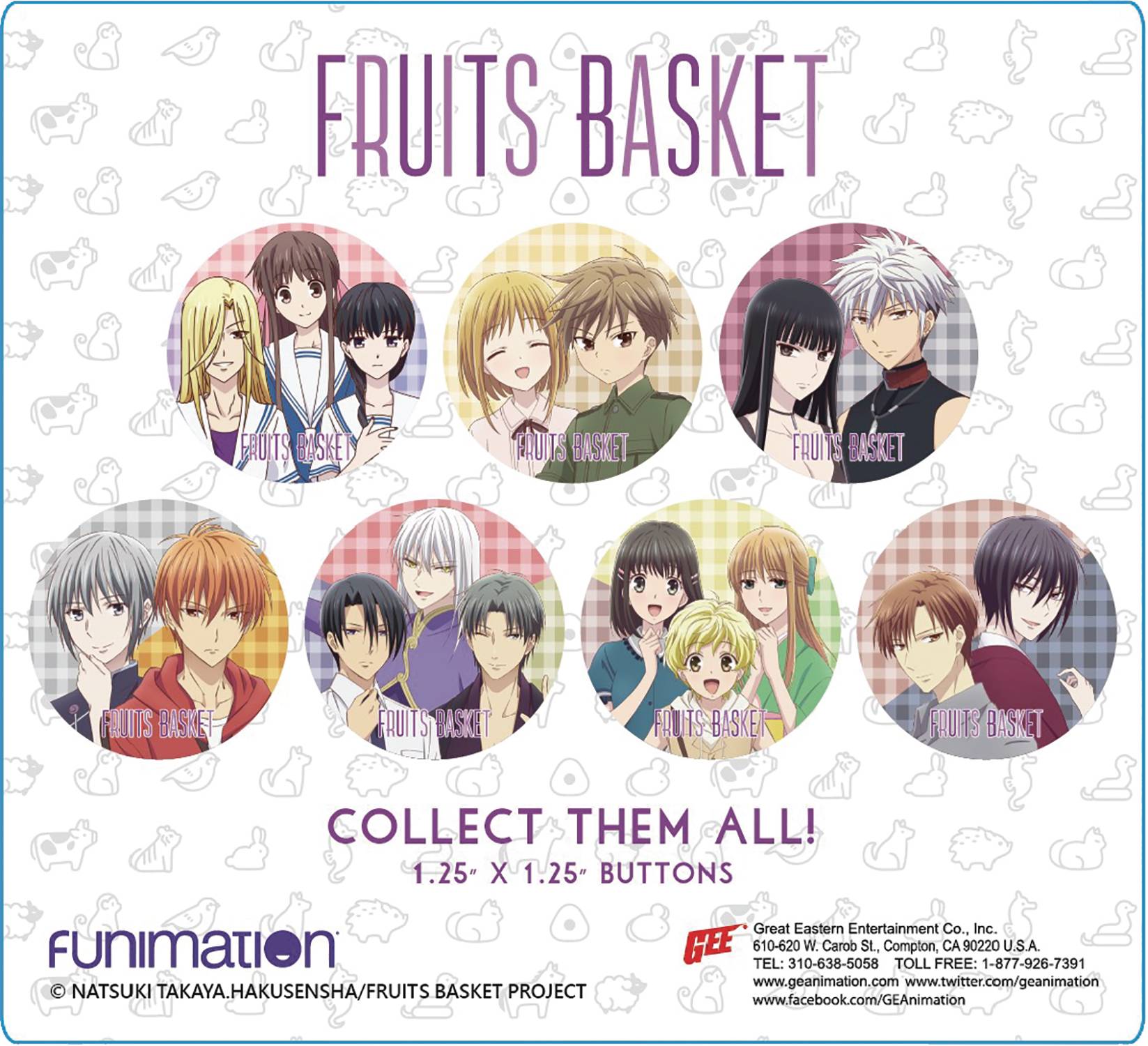 MAR228156 - FRUITS BASKET 2019 GROUP & PAIRS 220PC 1.25IN BUTTON BMB DS -  Previews World